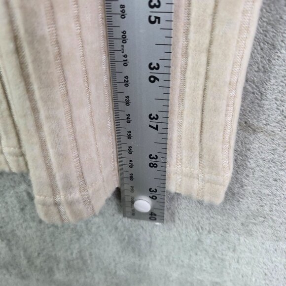 Womens 2pc SHEIN Cream Ribbed Mock Layer Dress Long Sleeve Bodycon Size S - Picture 8 of 11